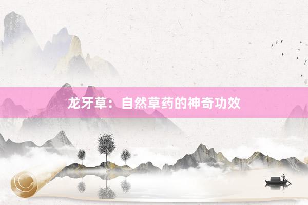 龙牙草：自然草药的神奇功效